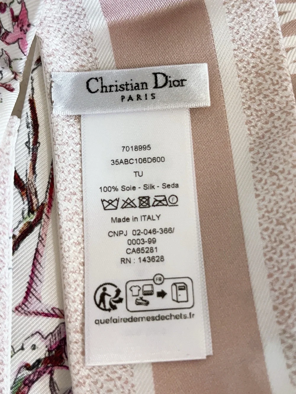 Dior Jardin D’hiver Mitzah Silk Scarf